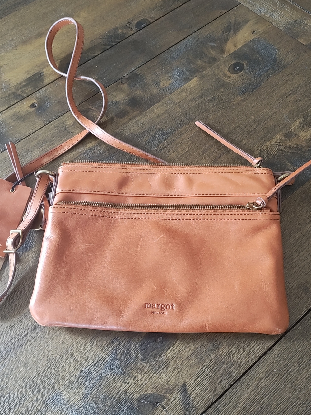 Margot New York Leather Crossbody Bag - Cognac